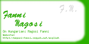 fanni magosi business card